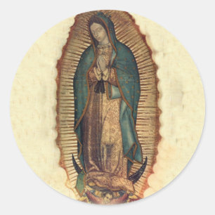 Sticker Rond Notre Madame d'autocollant de Guadalupe