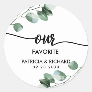 Sticker Rond Notre mariage préféré de verdure