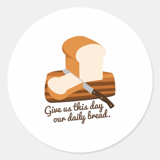 Sticker Rond Notre pain quotidien (Devant)