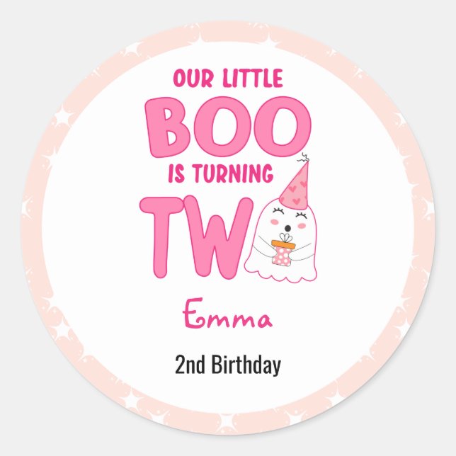 Sticker Rond Notre Petit Boo Turner Deux Halloween 2e Anniversa (Devant)