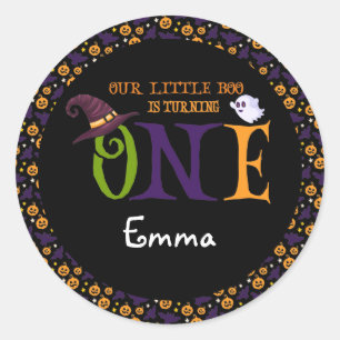 Sticker Rond Notre Petit Boo Turner Un, Halloween 1Er Anniversa