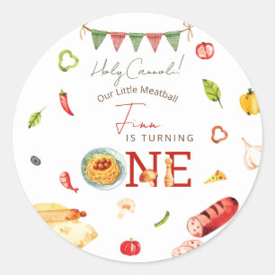 Sticker Rond Notre Petit Boulet de Viande 1er Anniversaire