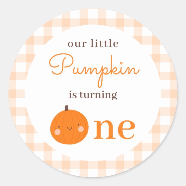 Sticker Rond Notre Petit Citrouille 1er Orange Fall Premier Ann (Devant)