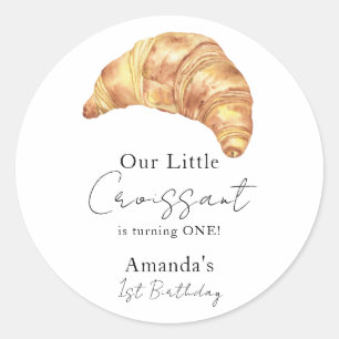 Sticker Rond Notre Petit Croissant Fête d'anniversaire 1 an