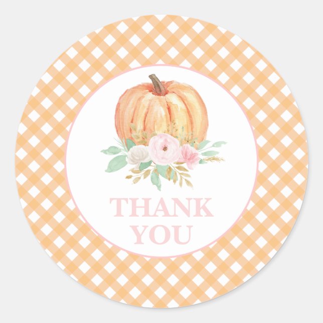 Sticker Rond Notre petit Merci de premier anniversaire fleuri C (Devant)