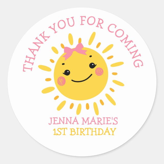 STICKER ROND NOTRE PETIT SOLEIL FAIT UN MERCI (Devant)