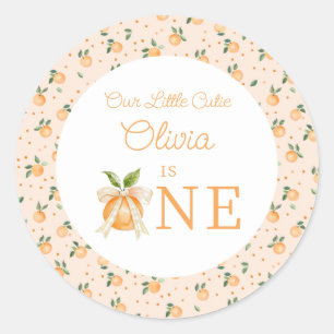 Sticker Rond Notre petite mignonne a un an, premier anniversair
