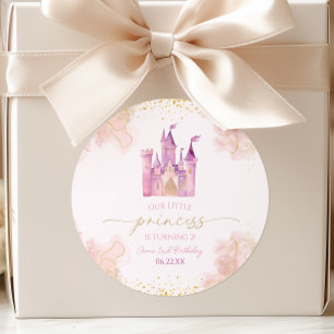 Sticker Rond Notre petite princesse fête son anniversaire au ch