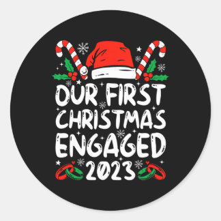 Sticker Rond Notre premier Noël 2023 Couples Famille Xm
