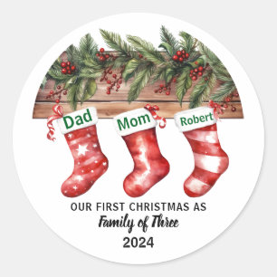 Sticker Rond Notre premier Noël engagé Céramique de vacances