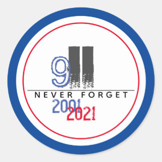 Sticker Rond N'oubliez jamais 911 Patriotic World Trade Center