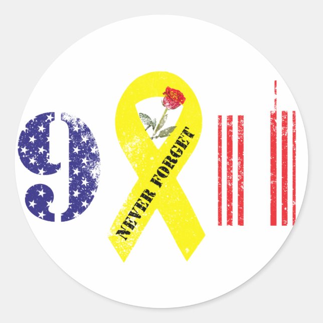 Sticker Rond N'oubliez jamais 9 11 (Devant)
