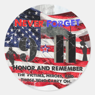 Sticker Rond N'oubliez jamais le 11 septembre