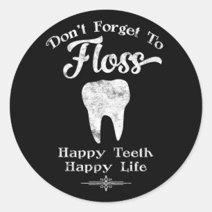 Sticker Rond N'oubliez pas de floss le tableau