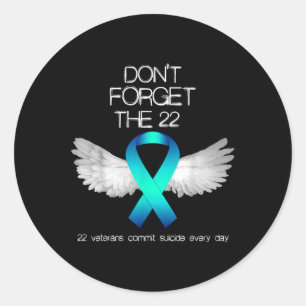 Sticker Rond N'Oubliez Pas La Sensibilisation Au Suicide Des 22