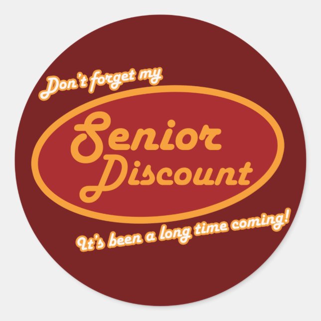 Sticker Rond N'oubliez pas Mon rabais senior! (Devant)