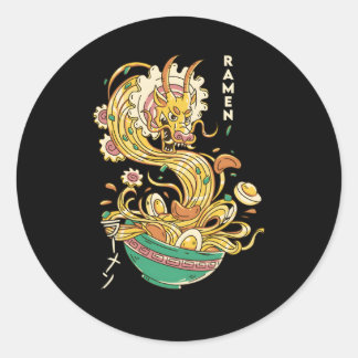 Sticker Rond nouilles japonaises Ra Dragon Soupe Otaku Foodie