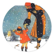 Nourrir les oiseaux dans la neige