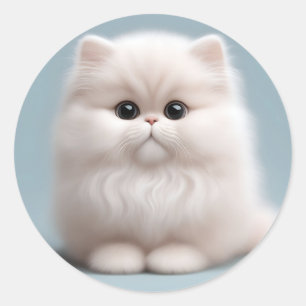 Sticker Rond Nourriture Perse Chat Kitten