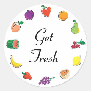 Sticker Rond Nourriture pour Thought_Circle de Citrus_Get frais