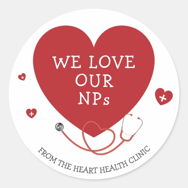 Sticker Rond Nous aimons nos NP Médicales (Devant)