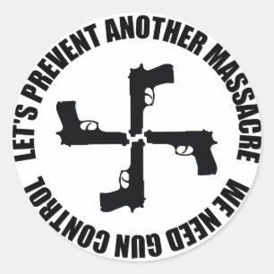 Sticker Rond Nous avons besoin de contrôle des armes