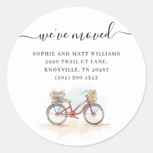 Sticker Rond Nous avons déménagé Boho Chic Aquarelle Moving
