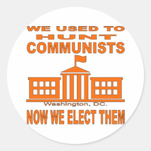 Sticker Rond Nous Avons L'Habitude De Chasser Les Communistes M