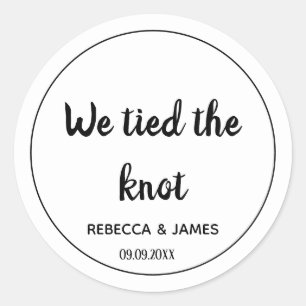 Sticker Rond Nous avons noué le noeud Mariage blanc