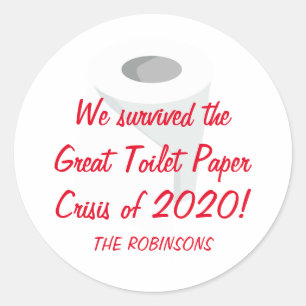 Sticker Rond Nous avons survécu 2020 ! Funny Quarantine