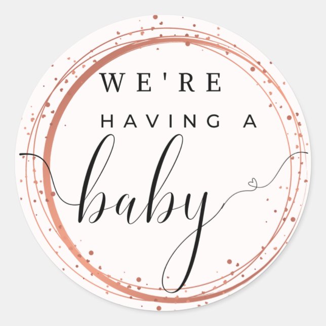 Sticker Rond Nous avons un chevalet pour bébés (Devant)
