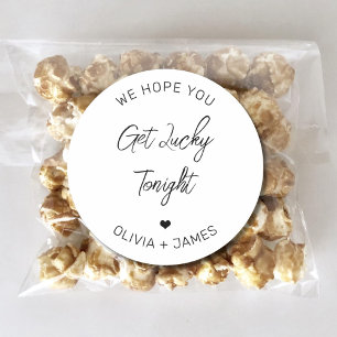 Sticker Rond Nous Espérons Que Vous Obtenez Lucky Ce Soir Fianç