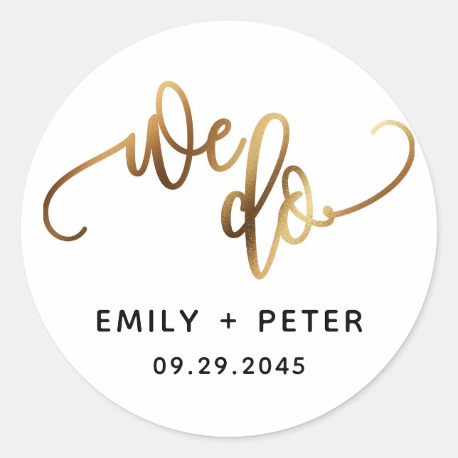 Sticker Rond Nous faisons Gold Black Lovely Script Typographie  (Devant)