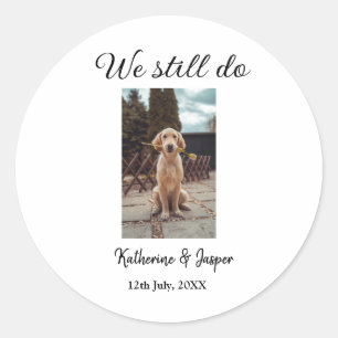 Sticker Rond Nous faisons toujours mariage couple animal photo
