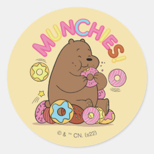Sticker Rond Nous Ours Nus - Grizz Donut Munchies!