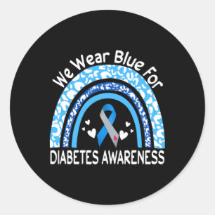 Sticker Rond Nous Portons Du Bleu Pour La Sensibilisation Au Di