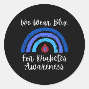Sticker Rond Nous portons du bleu pour le Mois de sensibilisati