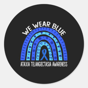 Sticker Rond Nous Portons Le Ruban Bleu Arc-en-ciel Pour l'Awa