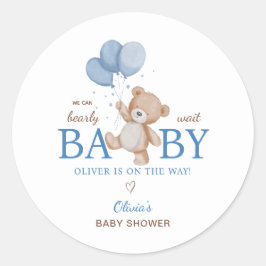 Sticker Rond Nous pouvons attendre le Baby shower