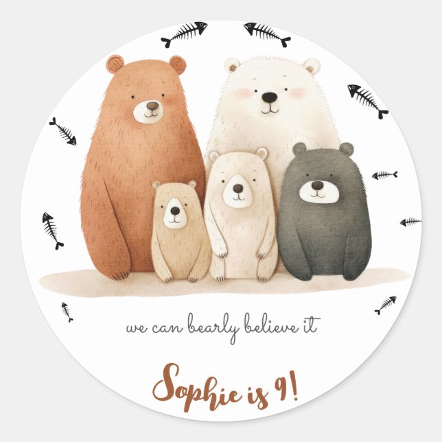 Sticker Rond nous pouvons croire que c'est anniversaire de enfa (Devant)