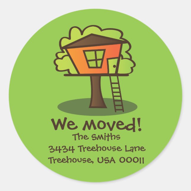 Sticker Rond Nous sommes allés à un Treehouse ! (Devant)