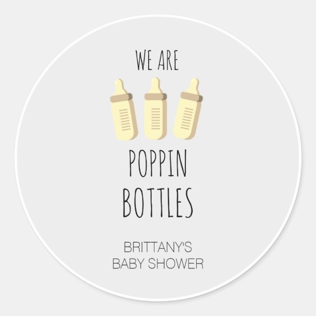 Sticker Rond Nous Sommes En Baby shower De Bouteilles (Devant)
