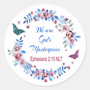 Sticker Rond Nous sommes le chef-d'oeuvre de Dieu