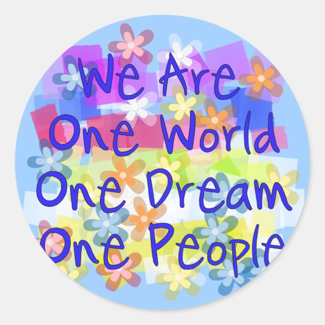 Sticker Rond Nous sommes un monde (Devant)