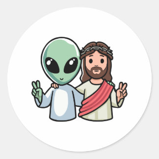 Sticker Rond Nous venons en paix