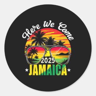 Sticker Rond Nous Venons Jamaïque 2025 Voyage en famille M