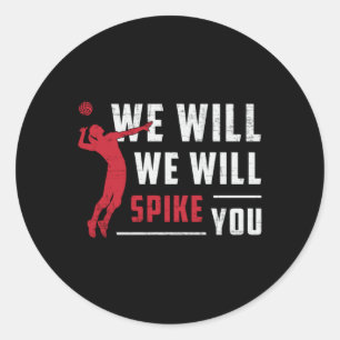 Sticker Rond Nous Verrons Vous Spike Beach Volleyball Joueur