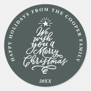 Sticker Rond Nous Vous Souhaitons Joyeux Noël