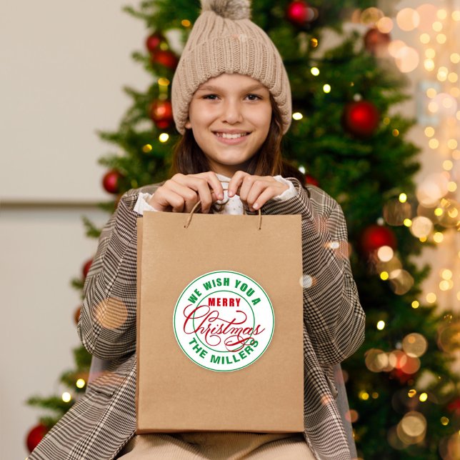 Sticker Rond Nous Vous Souhaitons Un Joyeux Noël (Créateur téléchargé)