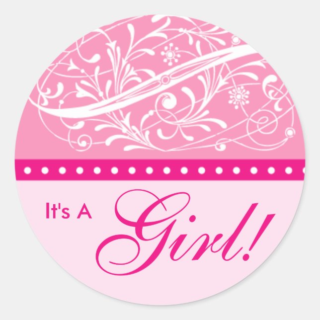 Sticker Rond Nouveau bébé | Annonce de naissance | Douche bébé  (Devant)